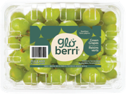 Globerri green grapes clamshell packaging
