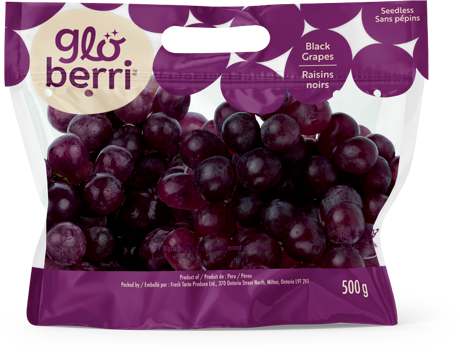 Globerri black grapes bag packaging