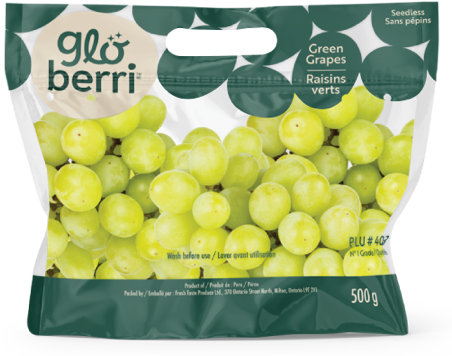 Globerri green grapes bag packaging