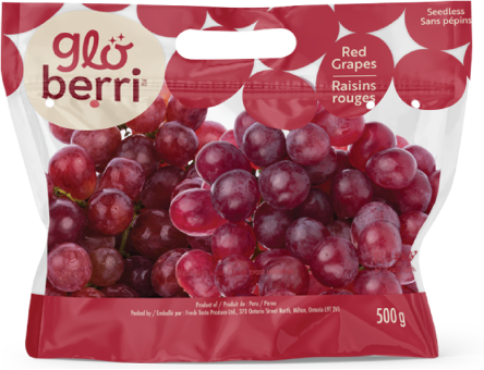 Globerri red grapes bag packaging